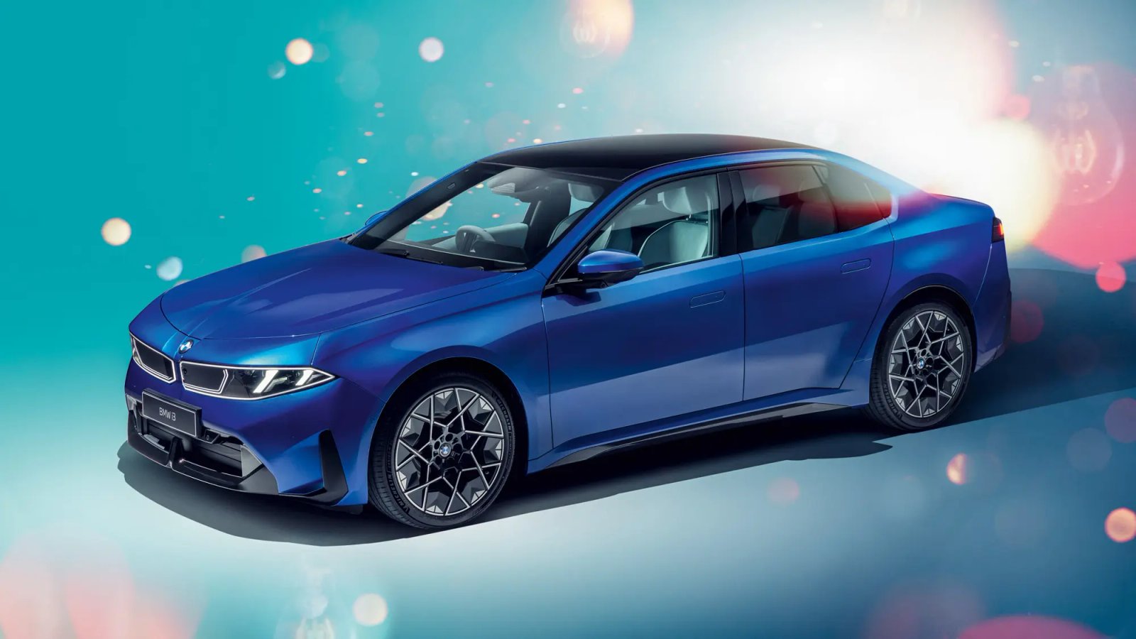 Wide cinematic photograph of an electric vehicle